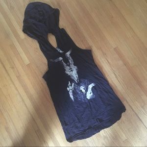 Widow by Lip Service long hooded skull tank L unisex